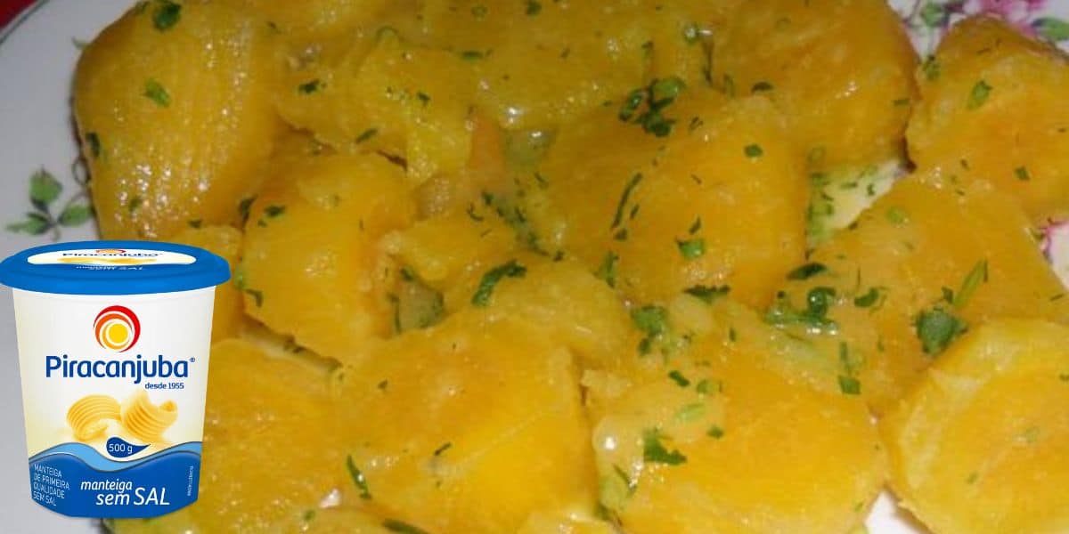 Receita de mandioquinha cozida na manteiga fácil e gostosa para o almoço e toda família vai amar