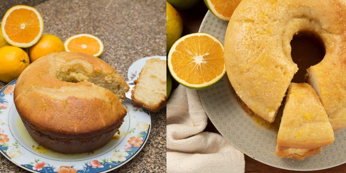 Bolo de laranja fofo de liquidificador fácil de preparar para o lanche de toda família