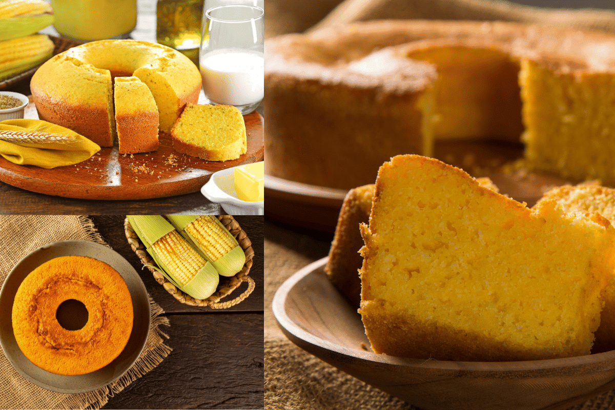 Bolo de milho de lata simples com farinha de trigo