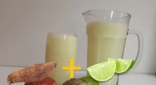 Suco de inhame com limão