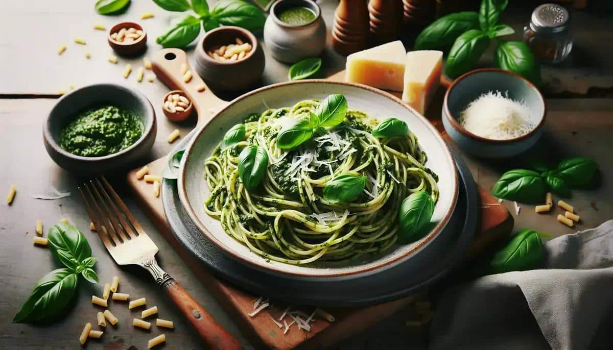 Espaguete ao Pesto de Manjericão