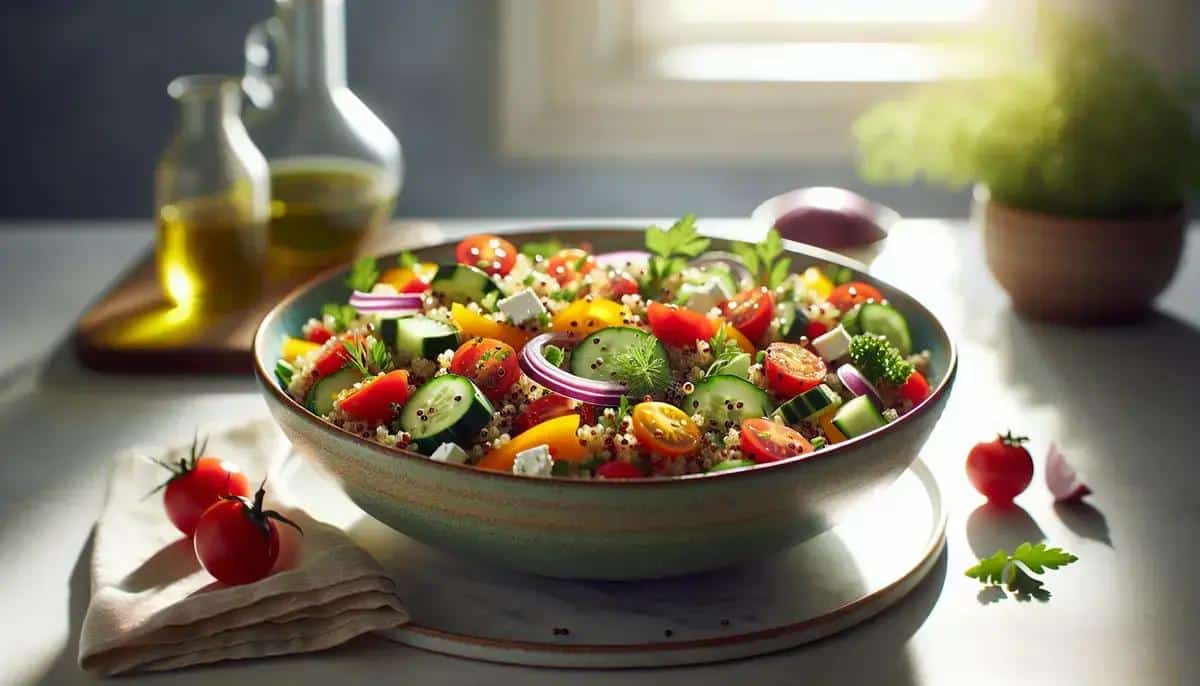 Salada de Quinoa com Legumes Frescos