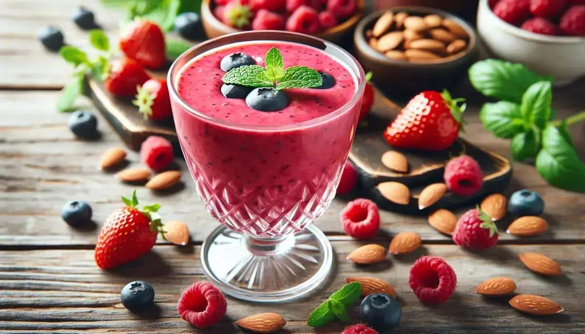 Smoothie de Frutas Vermelhas com Leite de Amêndoas