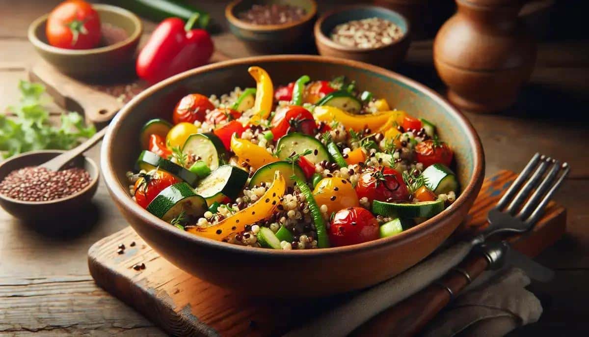 Salada de Grãos com Legumes Assados