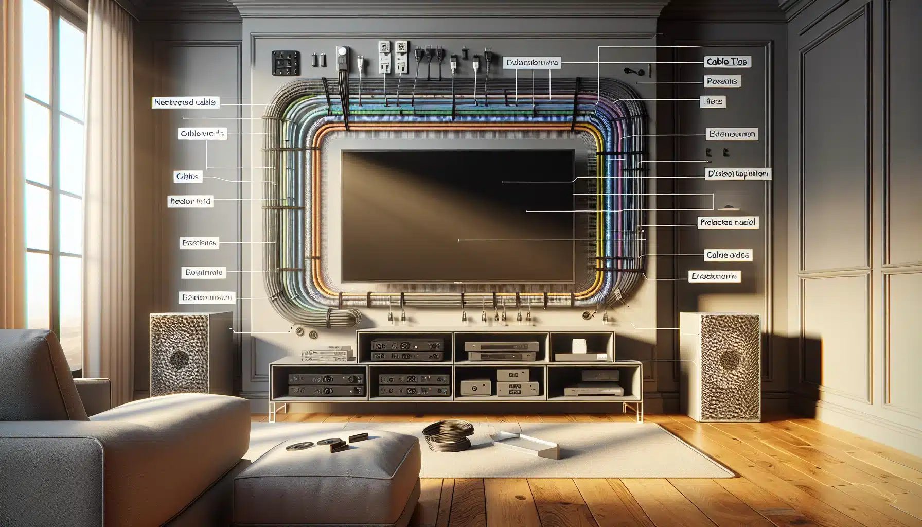 Organização de cabos em 2025, passo a passo para acabar com a maçaroca atrás da TV, proteger equipamentos, melhorar a estética da casa e facilitar a limpeza